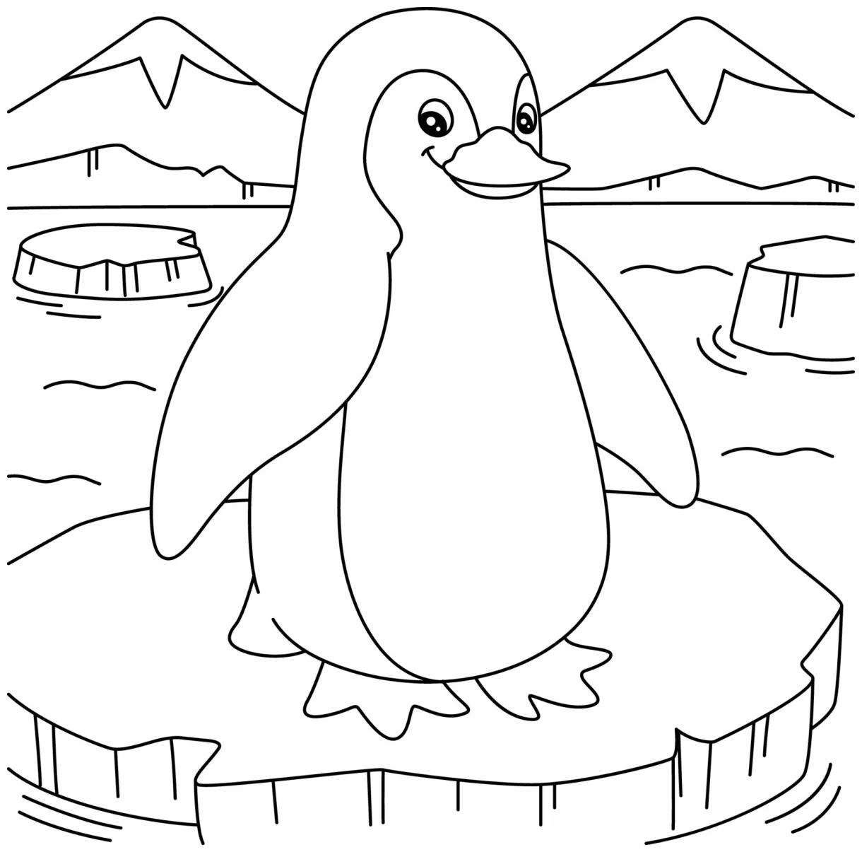 Penguin Coloring Page Vector Art, Icons, and Graphics for Free Download