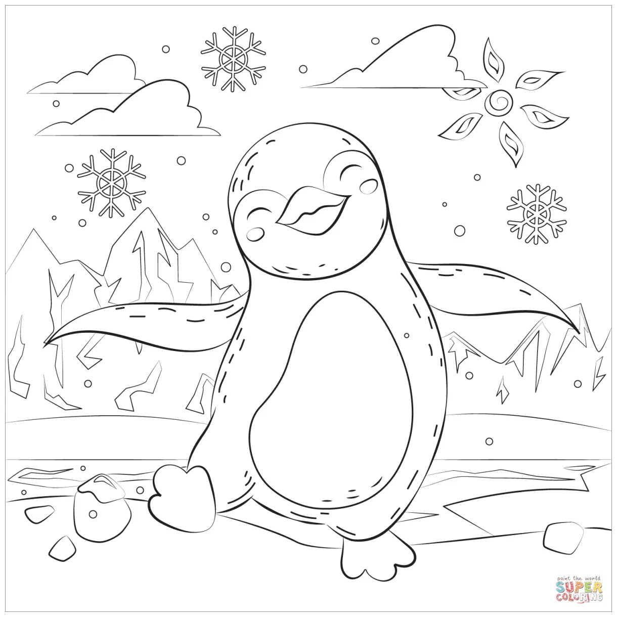 Penguin coloring page | Free Printable Coloring Pages