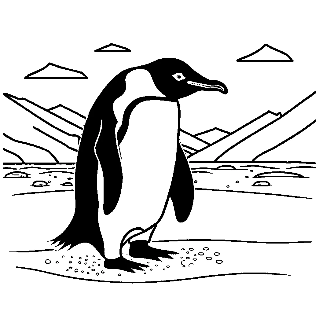 Waddling penguin lulu pages printable coloring page