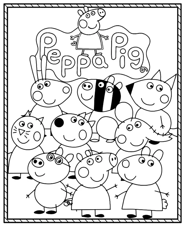 Peppa coloring page for kids