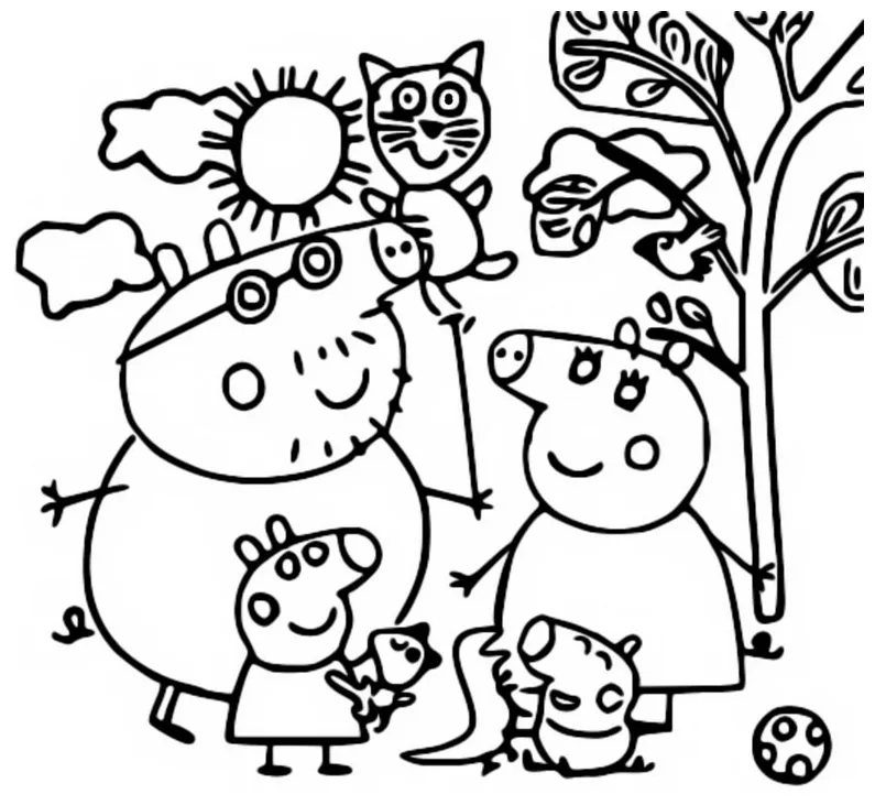 Coloring page Peppa Pig : Family 12