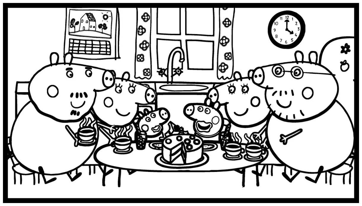 Peppa Pig Family Coloring Pages - Download Free Printable