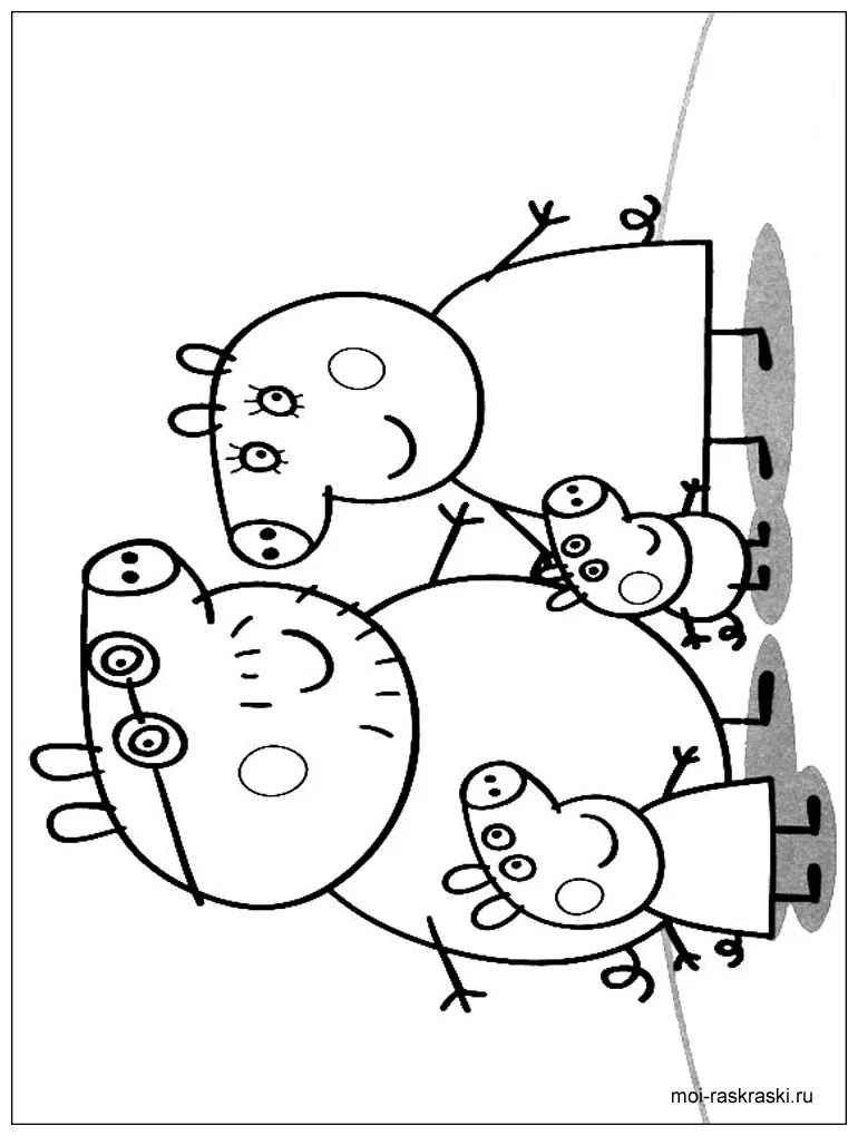 Peppa Pig Family coloring page