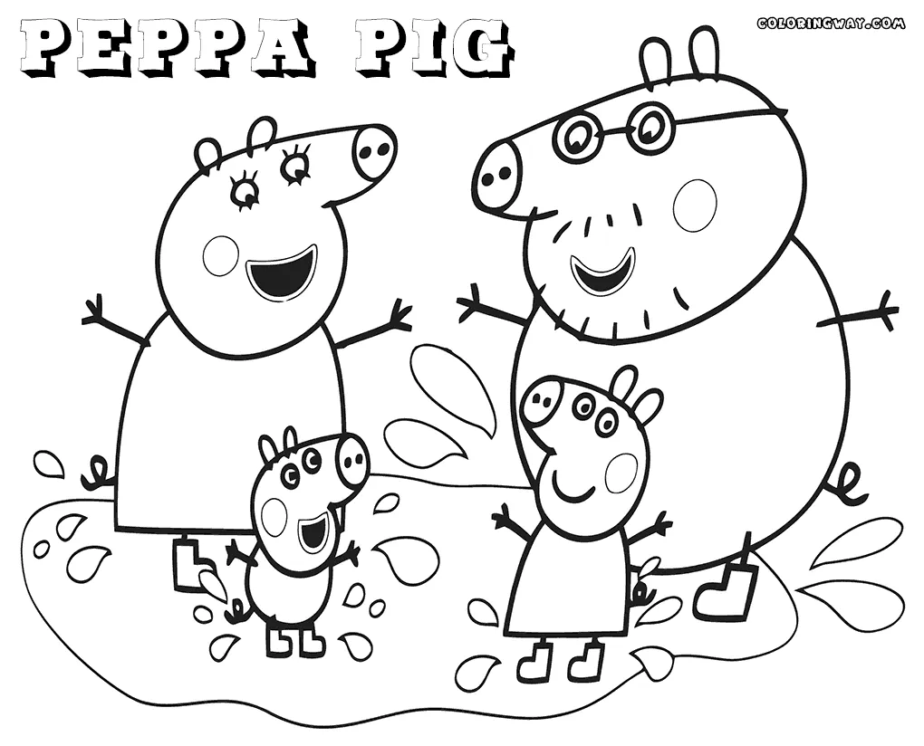 Peppa Pig Family Coloring Pages - Coloring Home