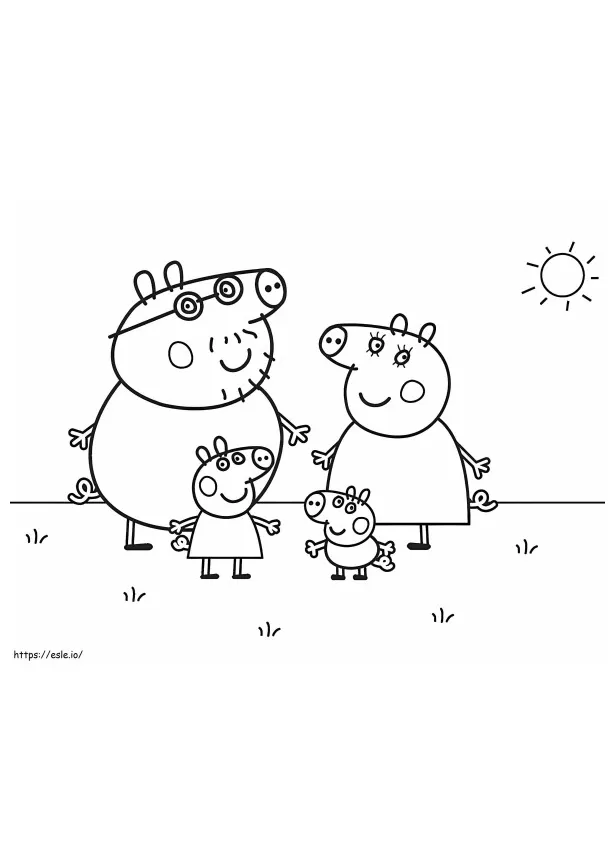 Peppa Pig Family 2 coloring page