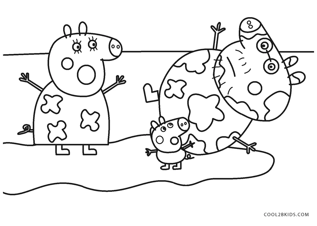 Peppa pig coloring pages puddles coloring pages