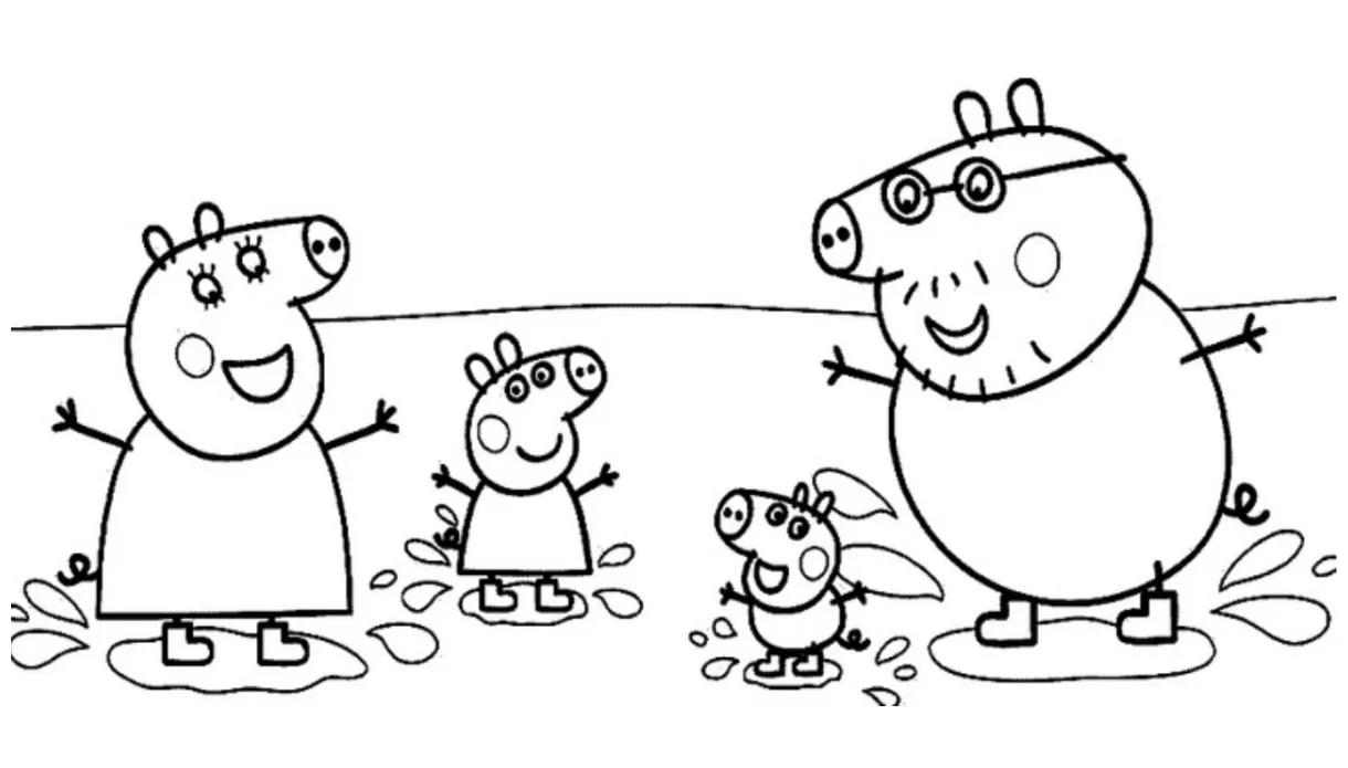 Peppa pig muddy puddles coloring pages coloring pages