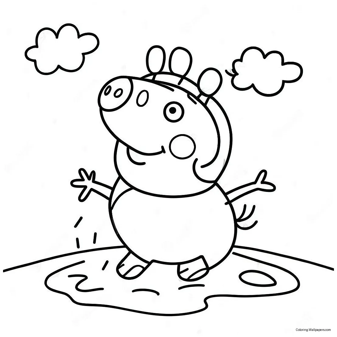 Peppa pig muddy puddles coloring page 47543-37587