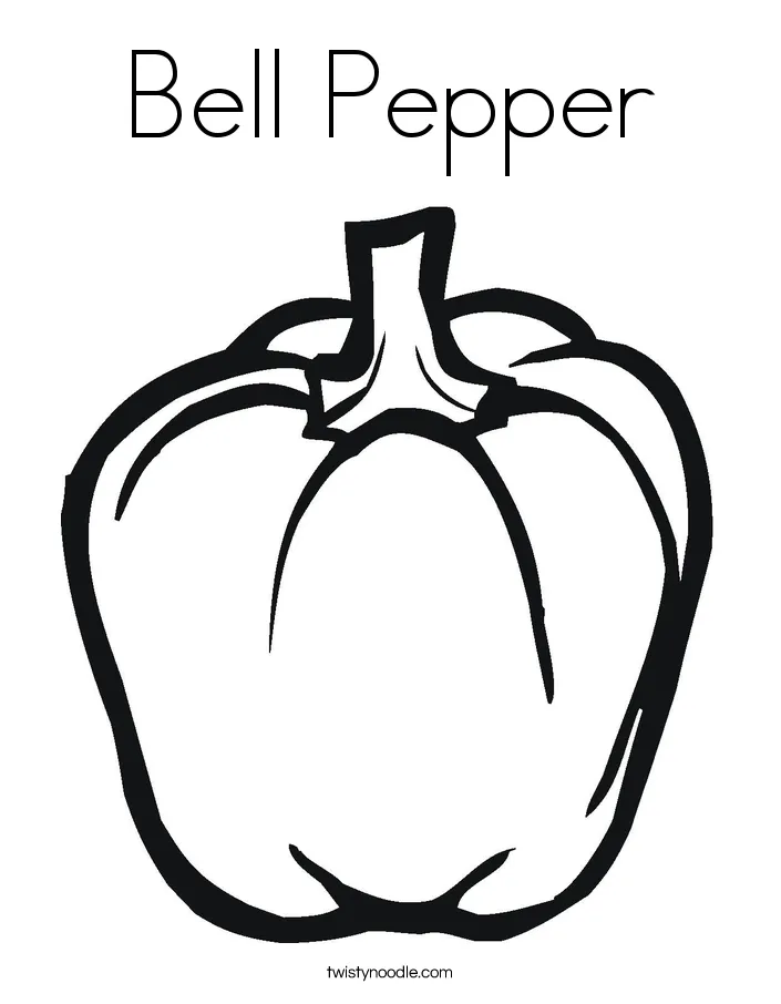 Bell pepper coloring page twisty noodle printable coloring page