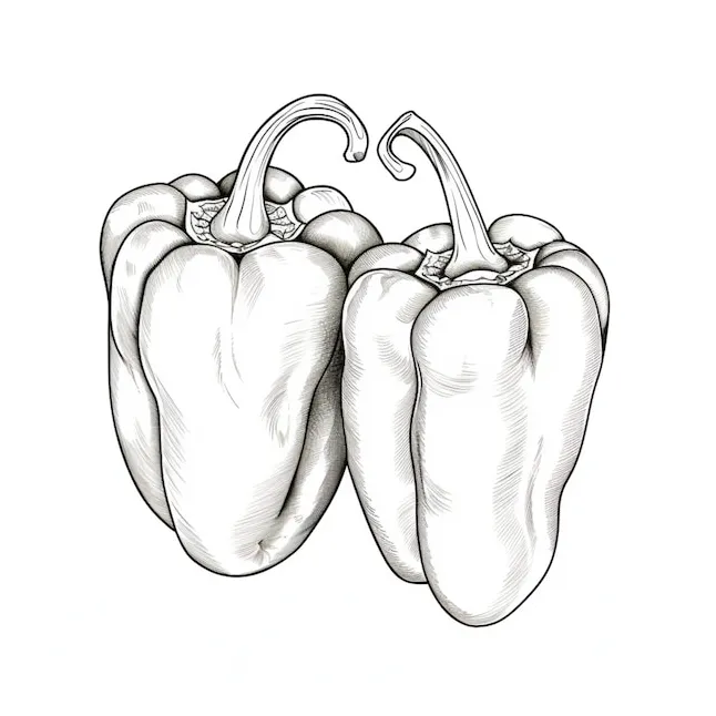 Premium ai coloring book page bell pepper
