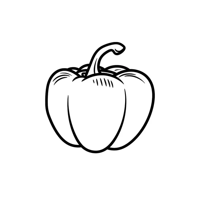 Premium bell pepper coloring page for kids