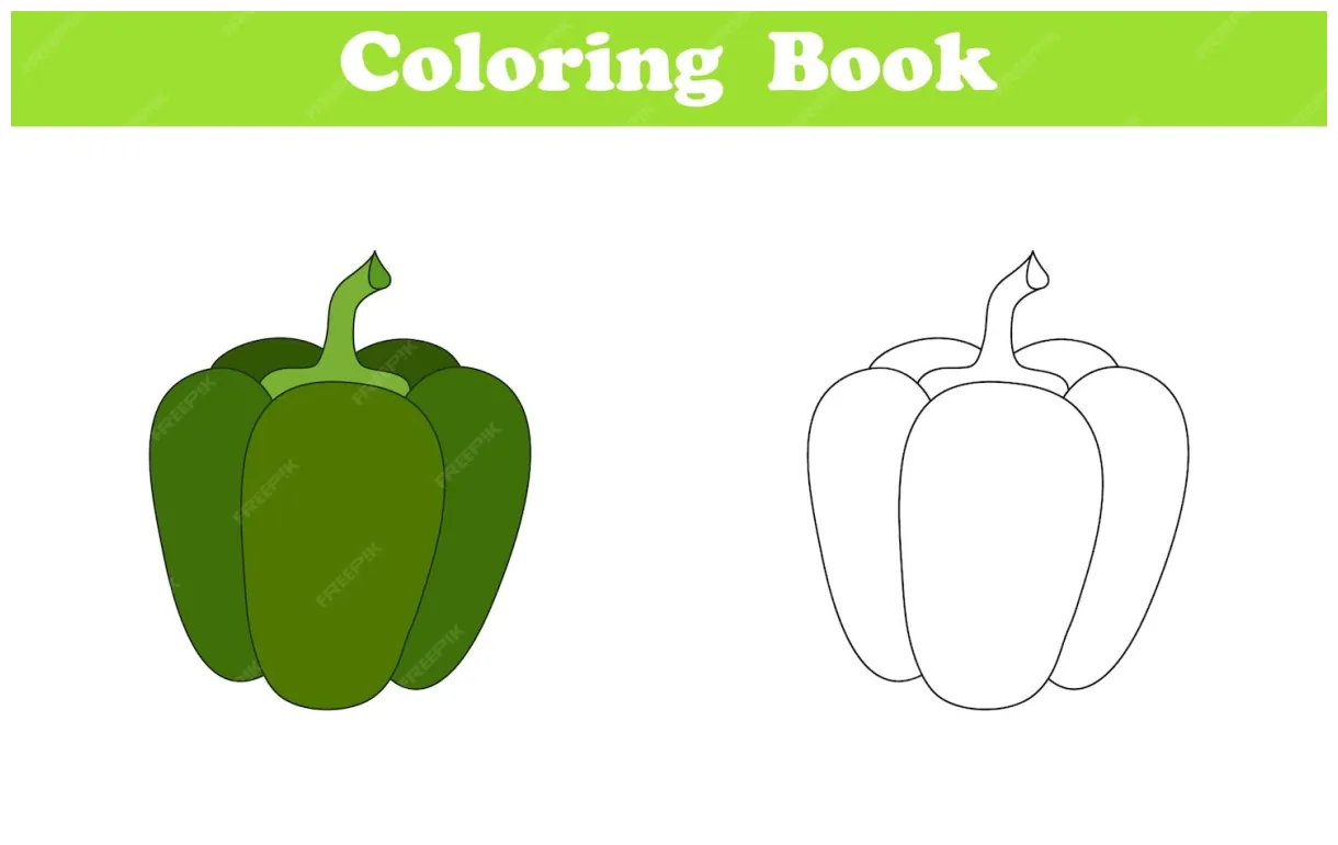 Premium vector bell pepper coloring page. coloring book for children