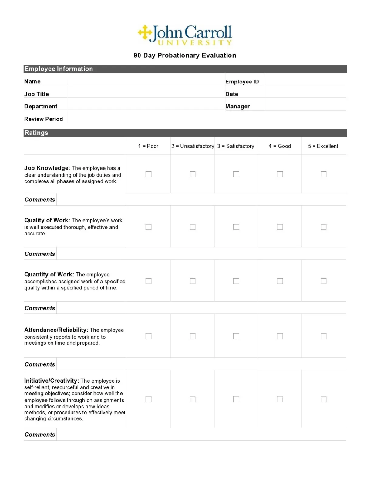 90 Day Review Templates (& Printable Examples) ᐅ TemplateLab