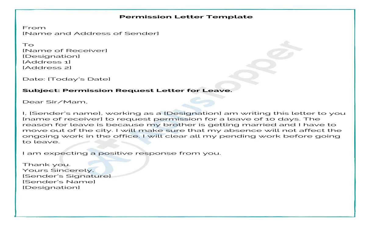 Permission letter format, samples, templates, how to write a