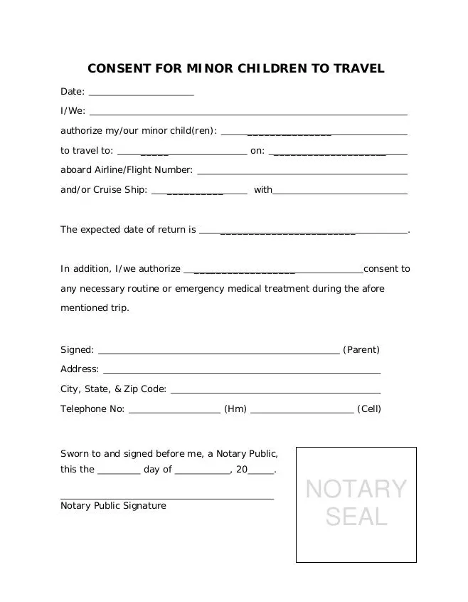 Permission to travel with minor letter template astra.edu.pl