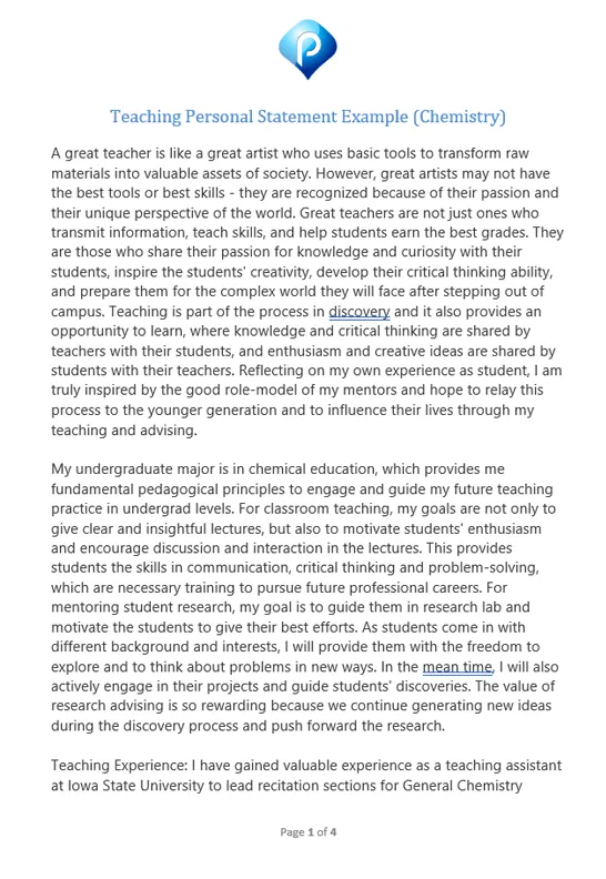 Teaching personal statement exles infoupdate