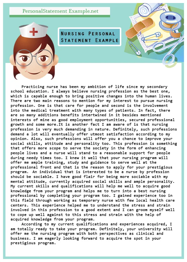 Best example of personal statement for nursing
