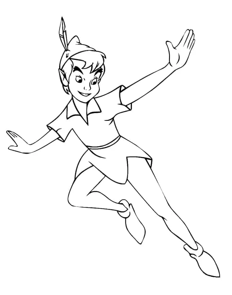 Peter pan is flying coloring page download, print or color online for