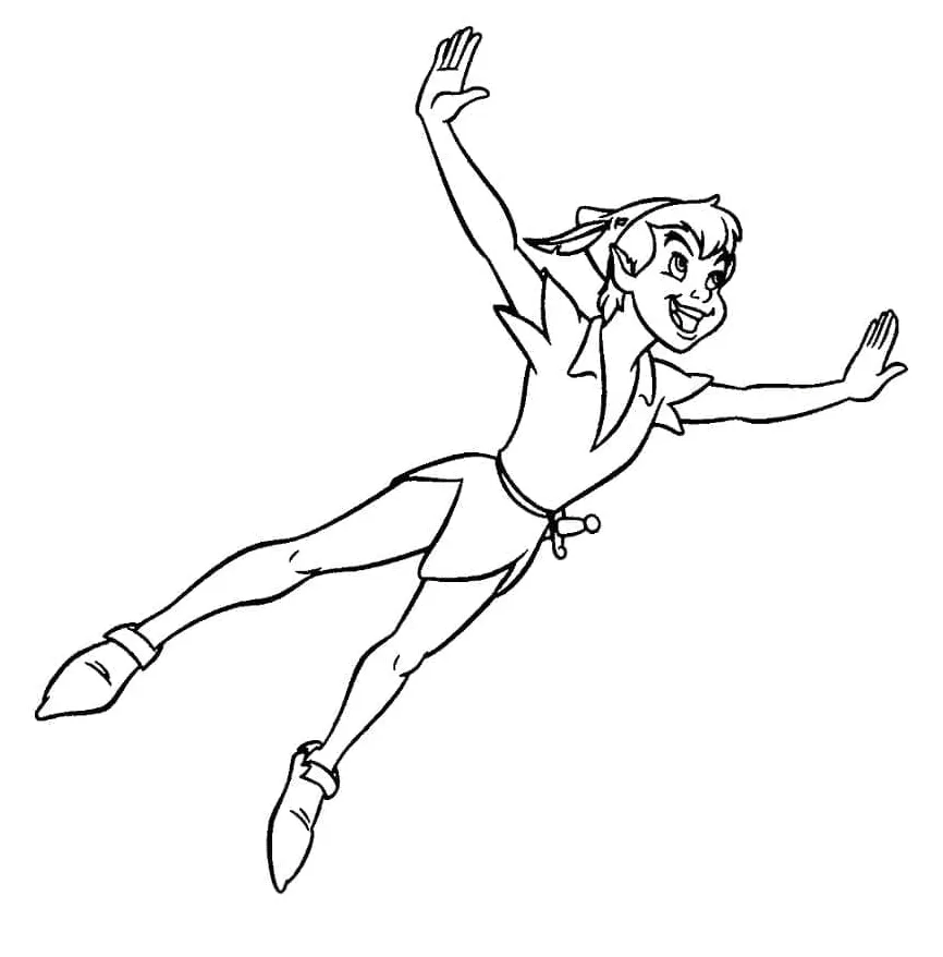 Flying peter pan coloring page download, print or color online for free