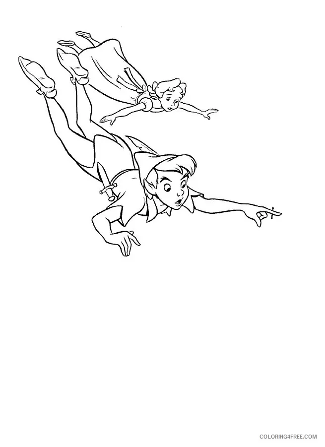 Peter pan coloring pages tv film peter pan flying printable 2020 06127