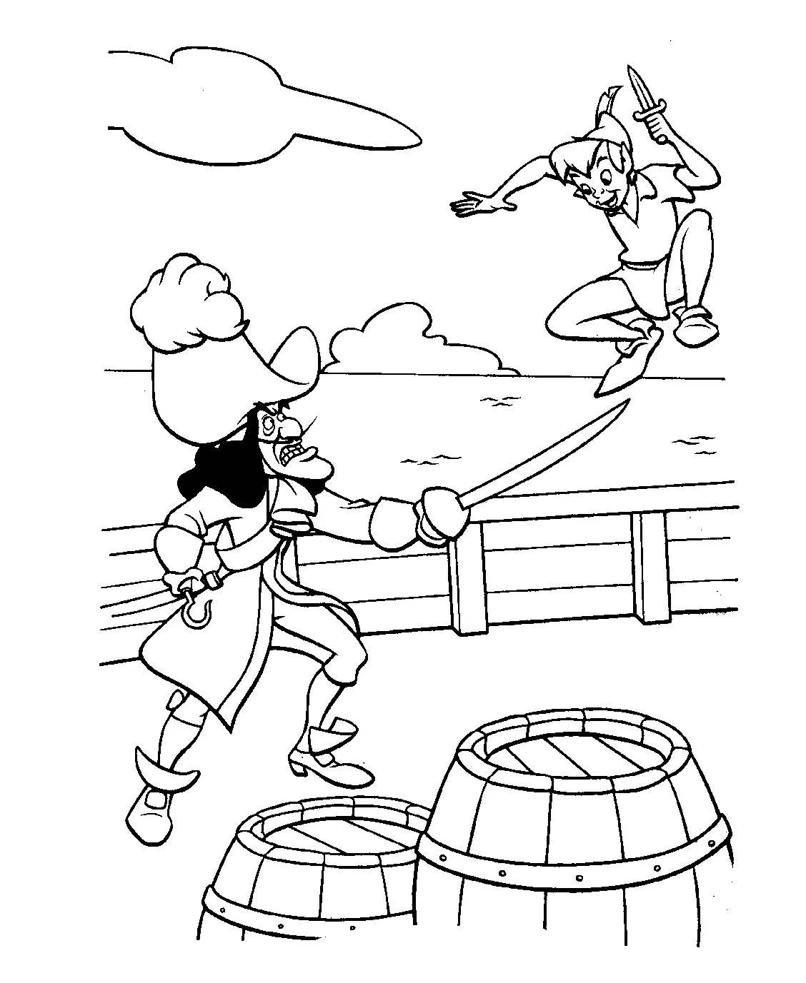 Free printable peter pan coloring pages for kids