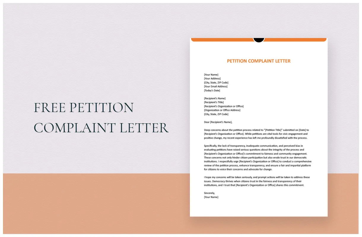 Format of petition letter