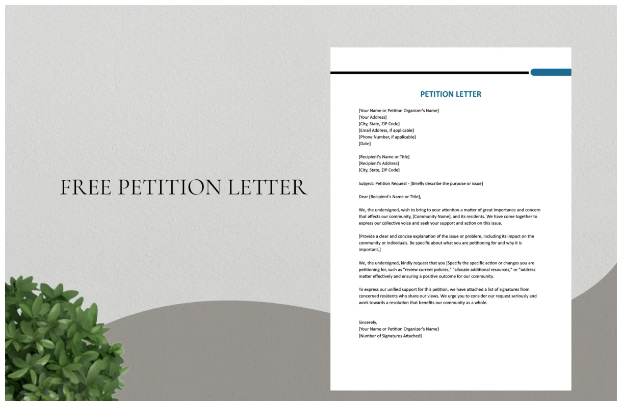 Format for petition letter printable coloring page
