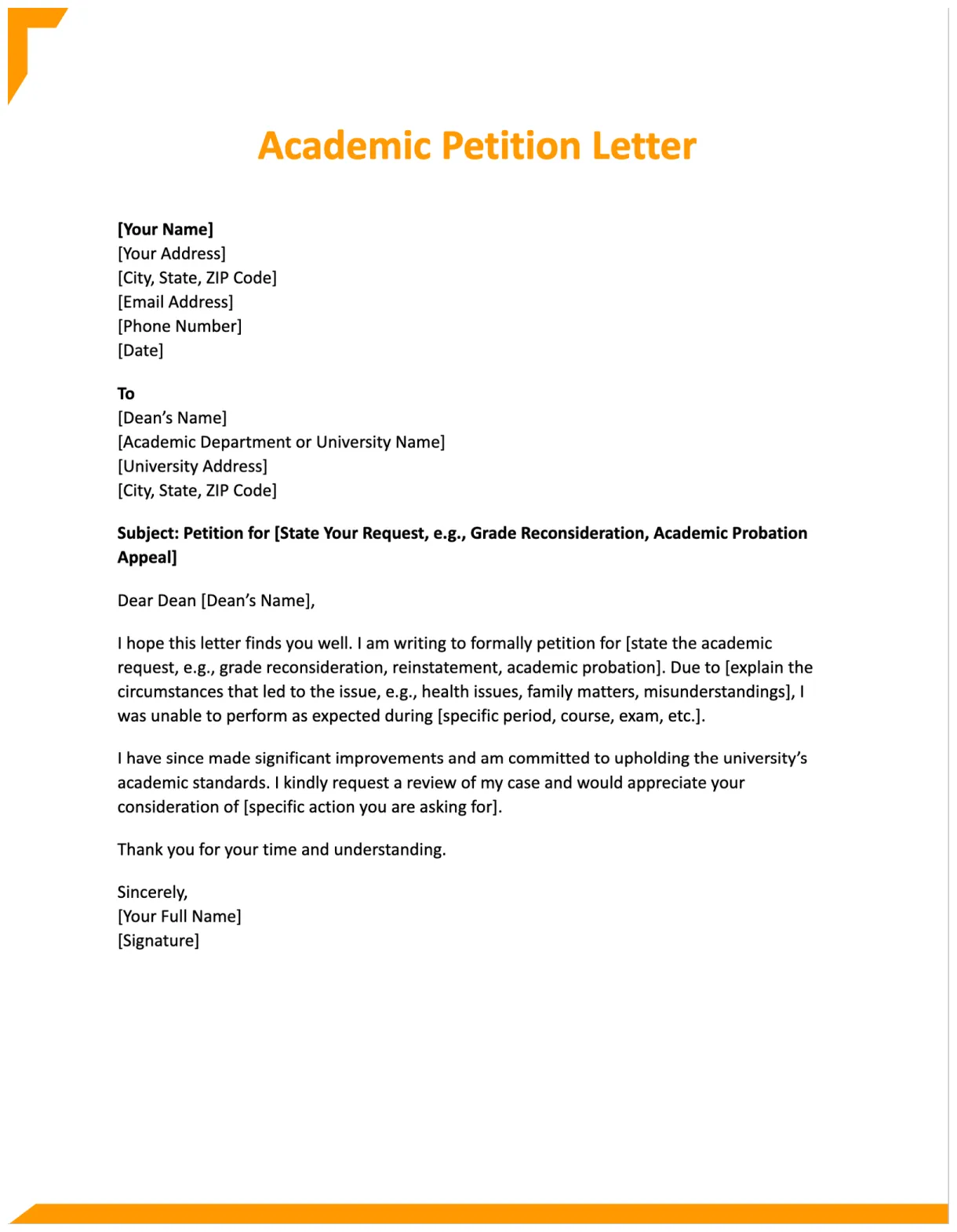 Format of petition letter free printable petition templates [word