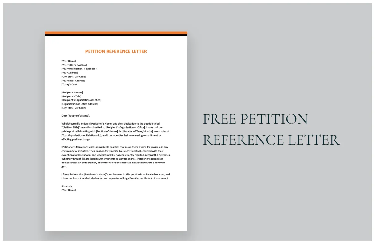 Format of petition letter