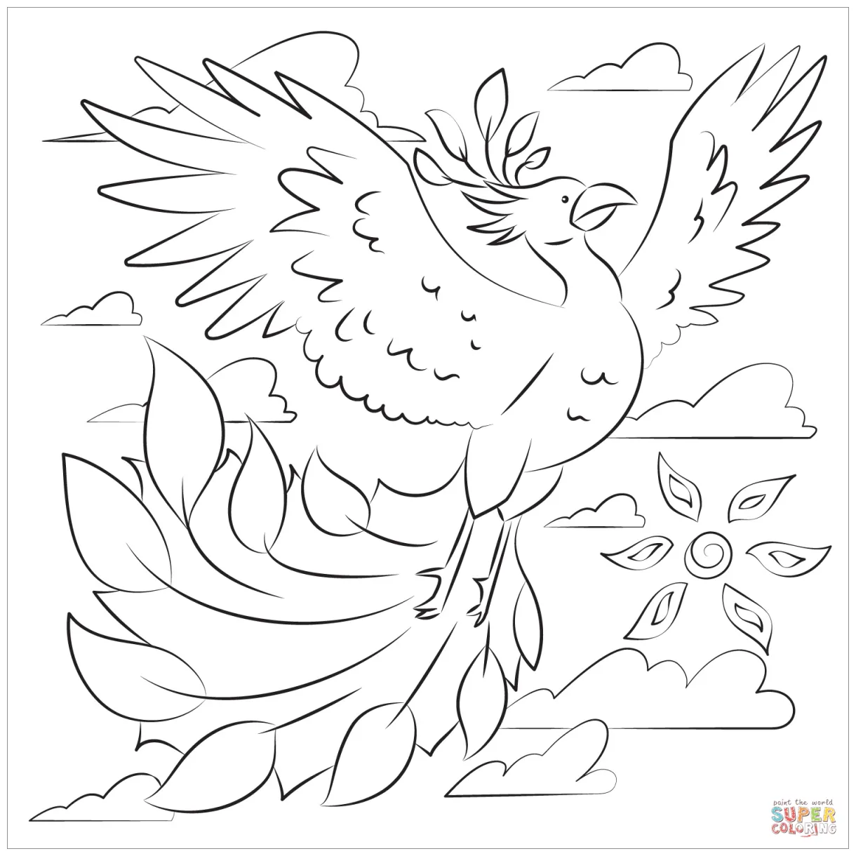 Phoenix coloring page | Free Printable Coloring Pages