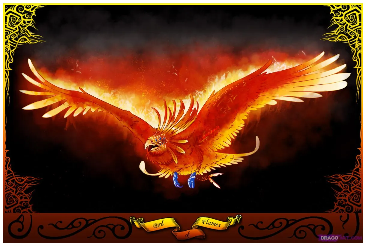 Phoenix rising from the ashes drawing at paintingvalley explore