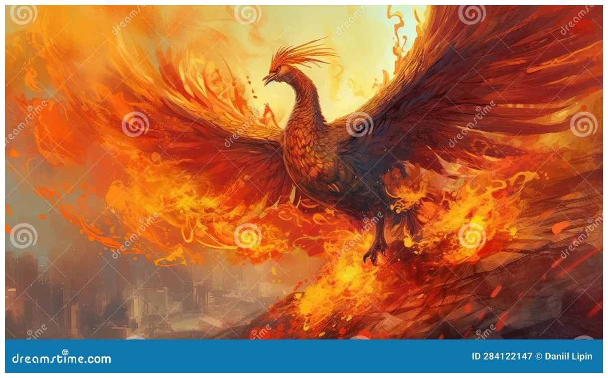 A phoenix rising from the ashes stock illustration illustration of