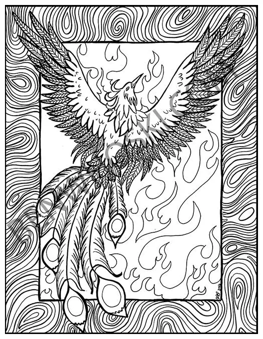 Phoenix Rising Coloring Page by benwhoski on DeviantArt
