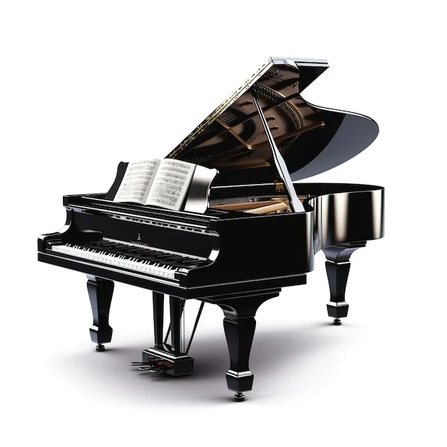 Grand piano on white s on freepik