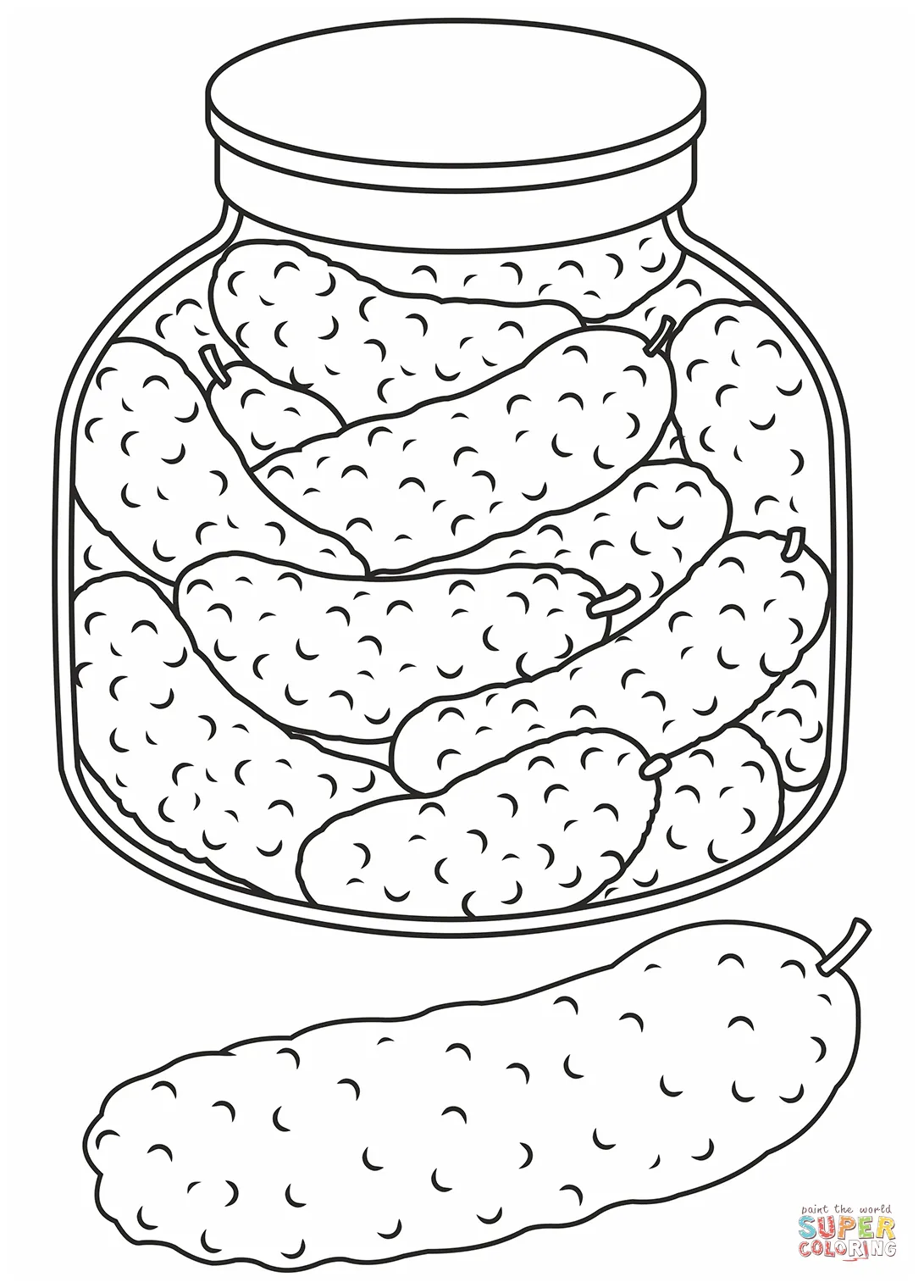 Pickle coloring page free printable coloring pages