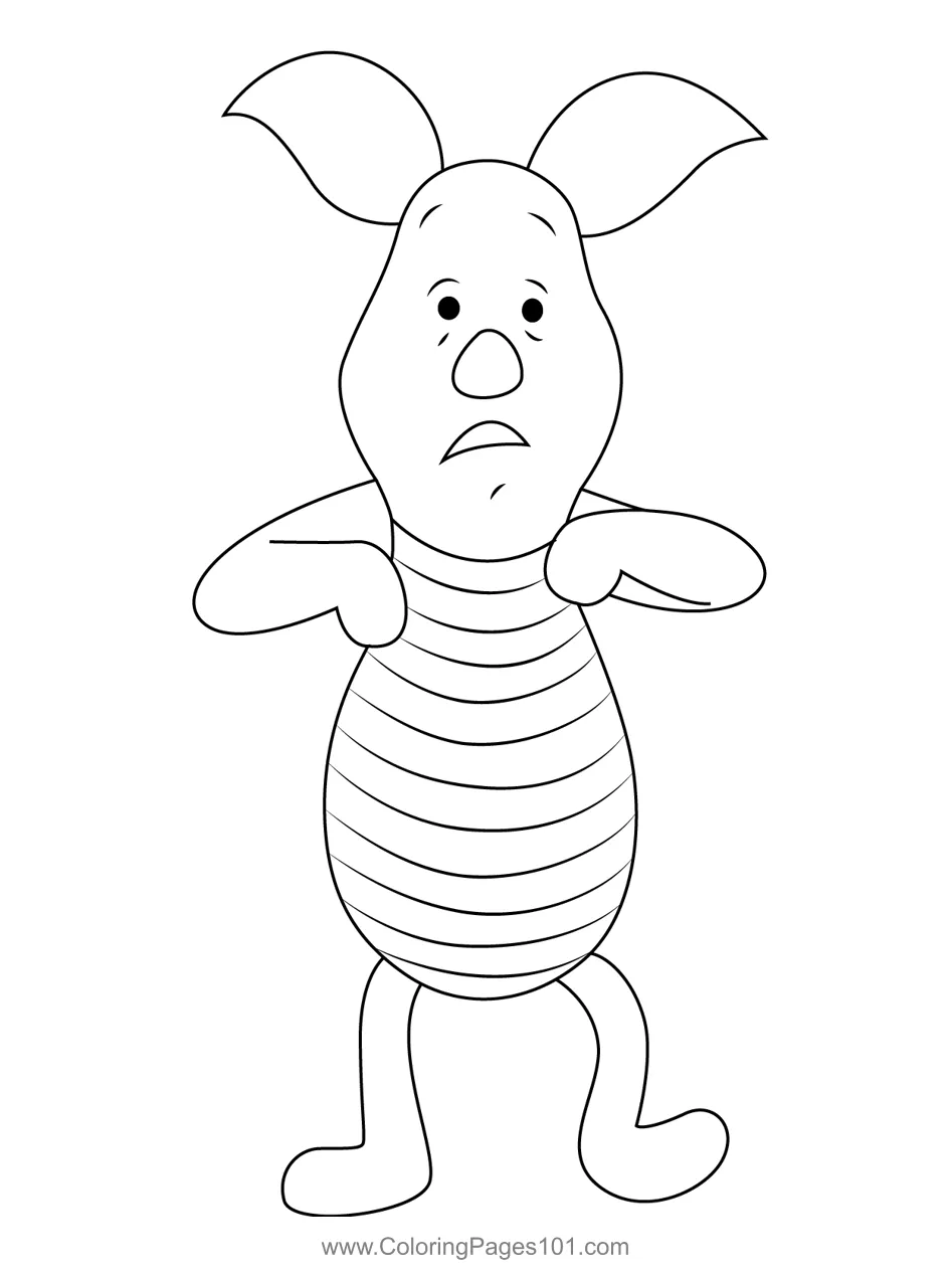 Unhappy for kids free piglet printable coloring