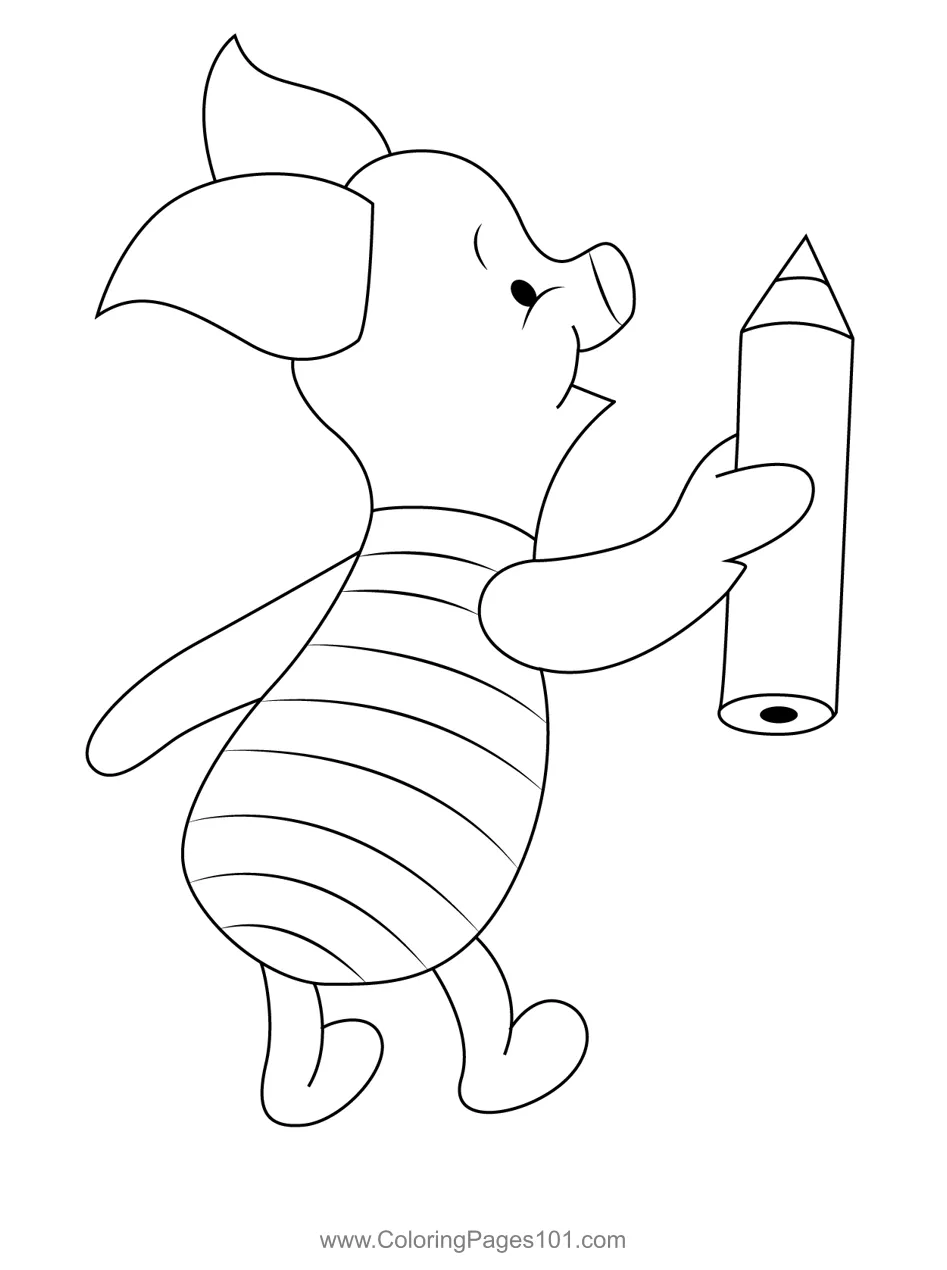 Study for kids free piglet printable coloring