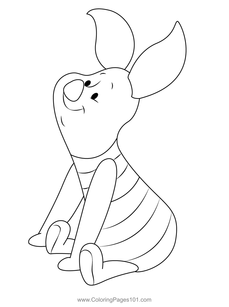 Sit for kids free piglet printable coloring