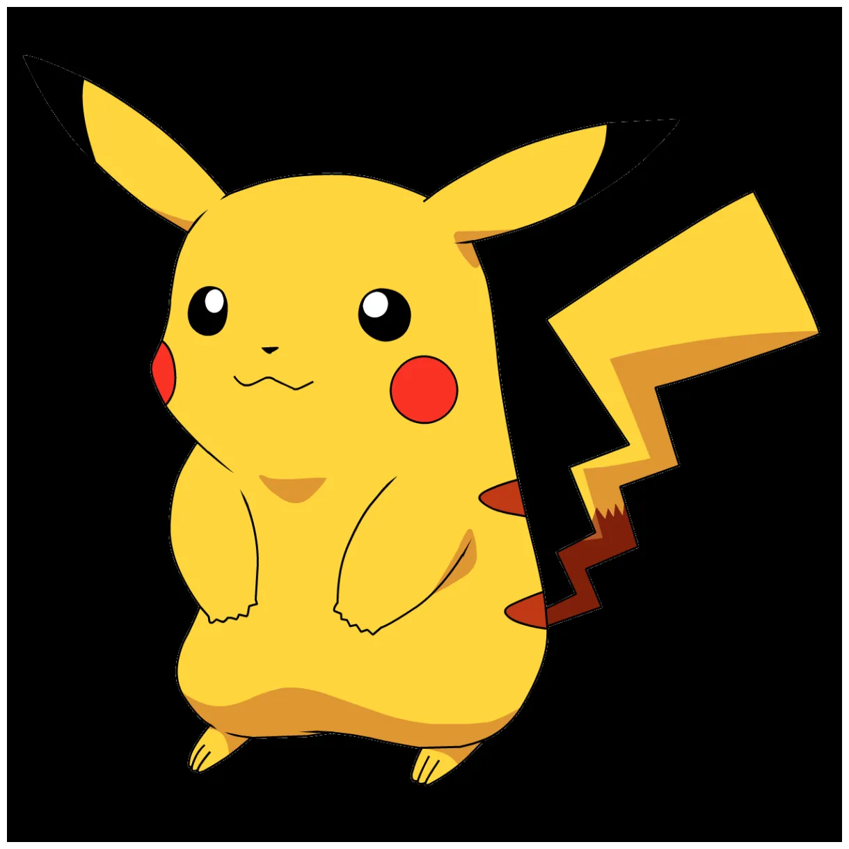 Pikachu png transparent download, size 1254x1254px printable coloring page
