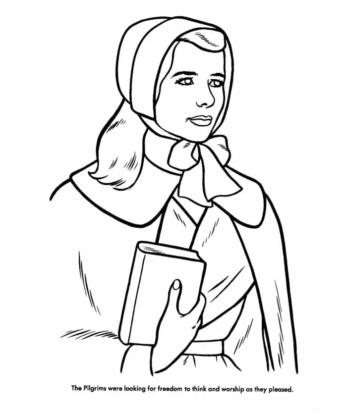 The pilgrim printable coloring page