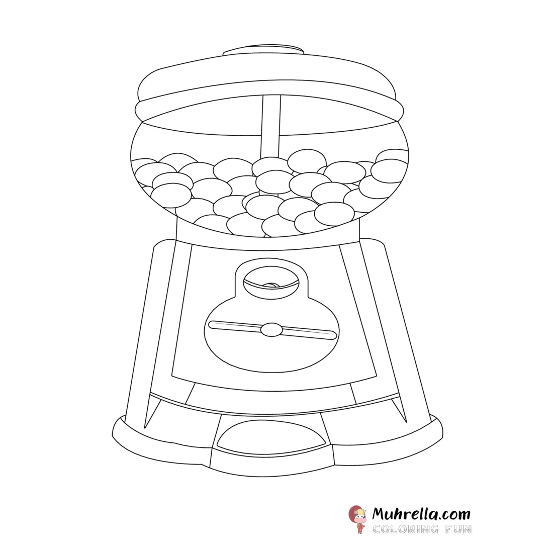 Gumball machine coloring page