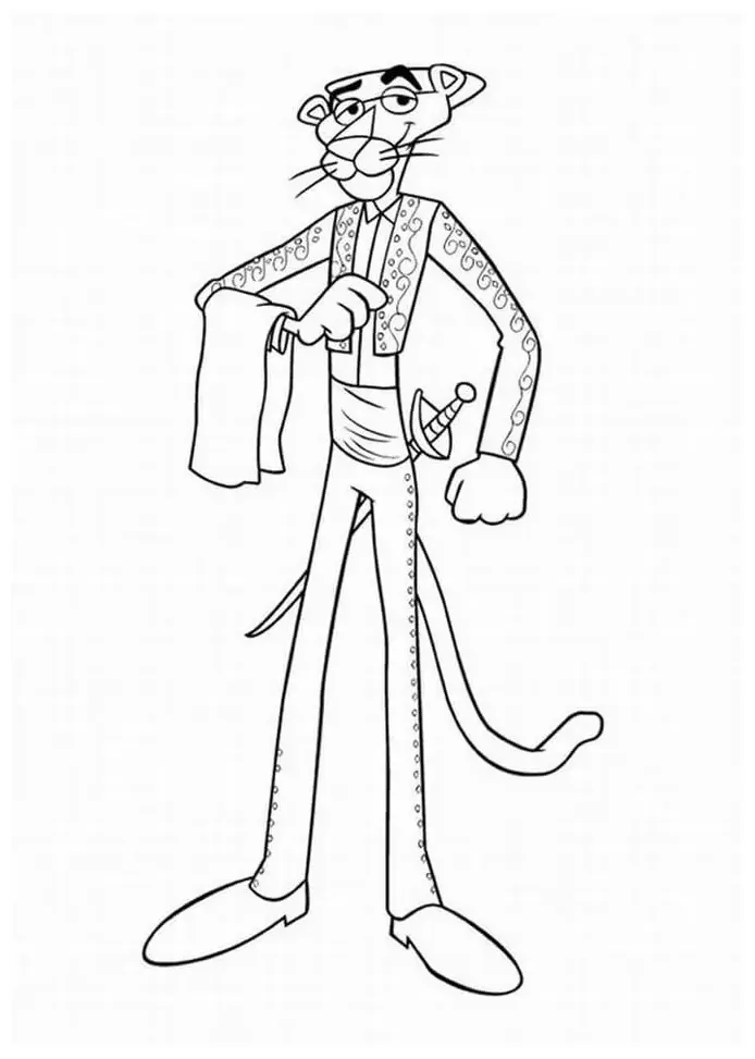Pink panther coloring page