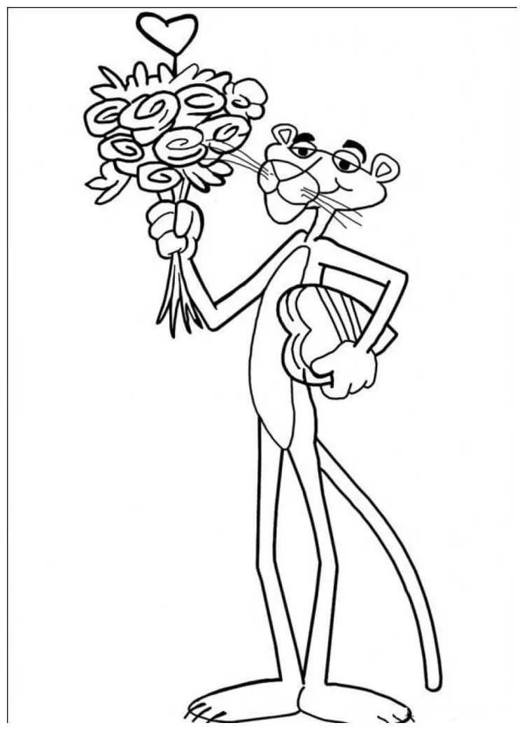 Pink panther coloring page