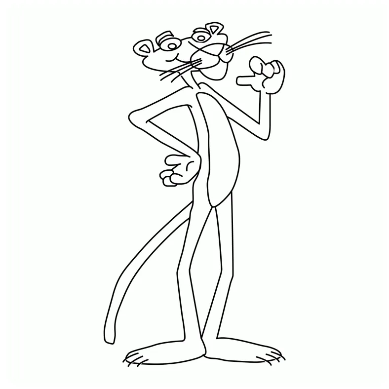 Pink panther coloring page