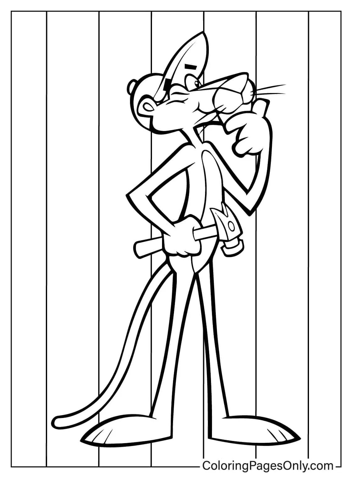 Pink panther working free printable coloring pages