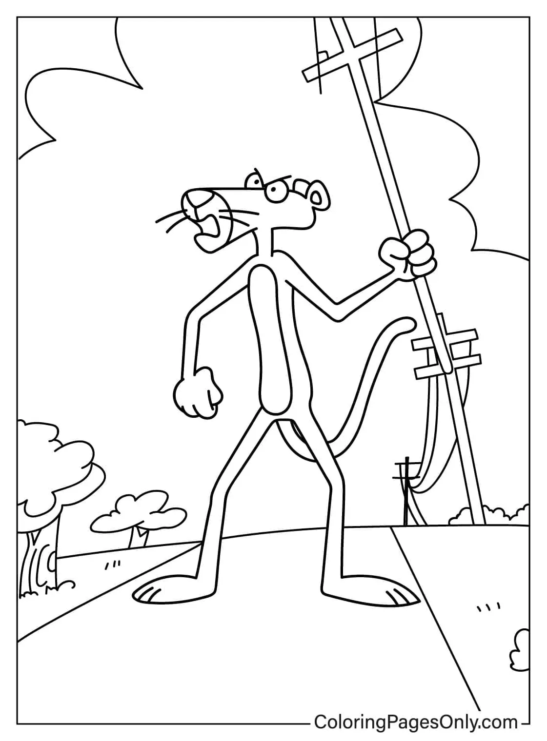 Pink panther coloring pages free printable pdf & online coloring