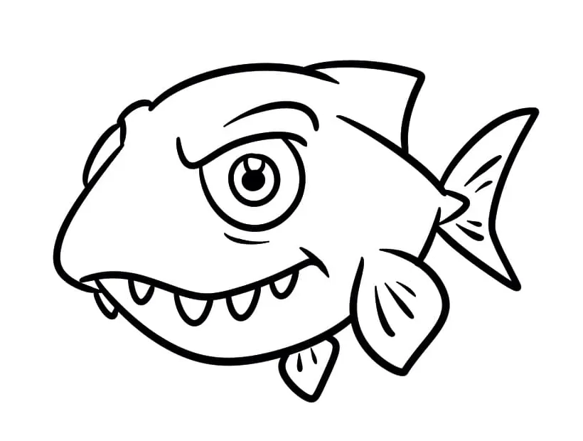 Free Piranha Coloring Page - Free Printable Coloring Pages for Kids