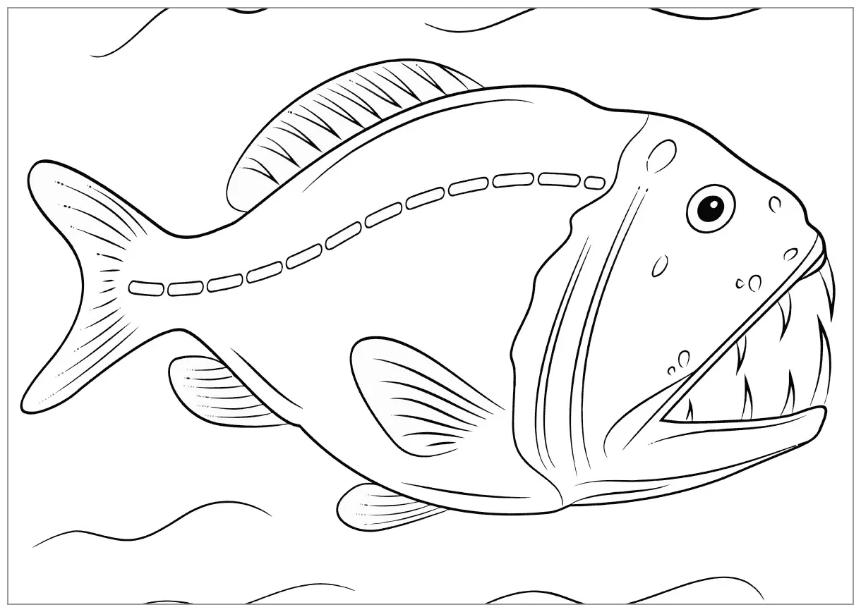 Piranha Coloring Pages - ColoringBay
