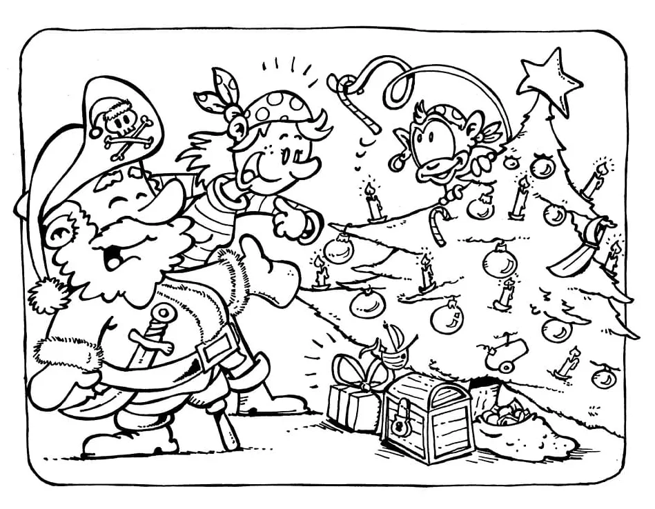 Pirates and treasure coloring page download, print or color online