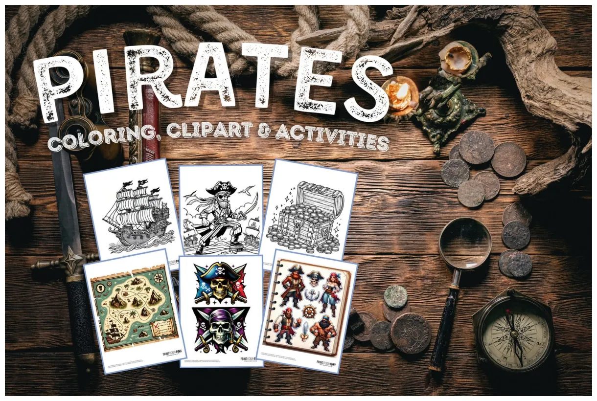 Printable pirate treasure coloring pages [2025]